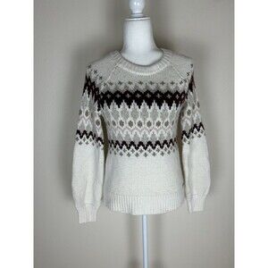 Abercrombie & Fitch Women’s Size XS Fair Isle Sweater Pullover Nordic Crew Neck